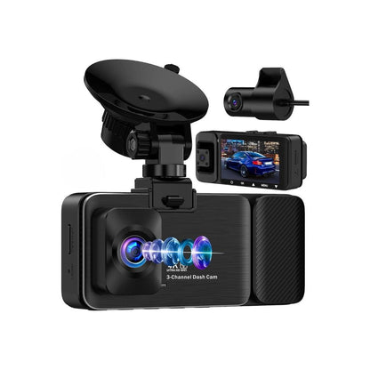 K02 Pro WiFi 4K Ultra HD 3-Channel Dash Cam | Front, Rear & Inside | 5G WiFi | GPS Compatibility | 3" IPS Display | G-Sensor | Parking Mode