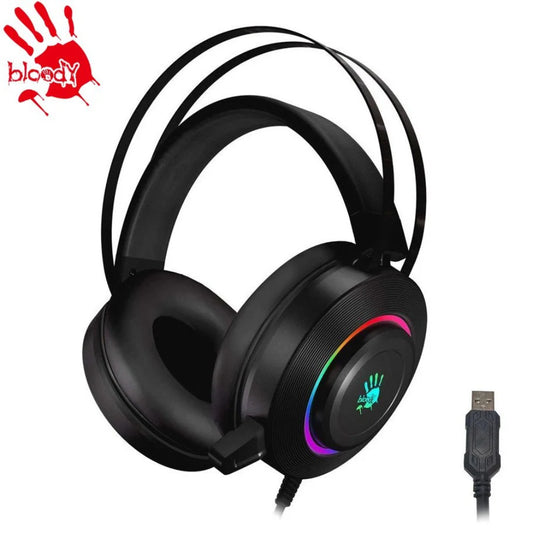 Bloody G521 | Virtual 7.1 Surround Sound Gaming Headset – Black / White USB Edition