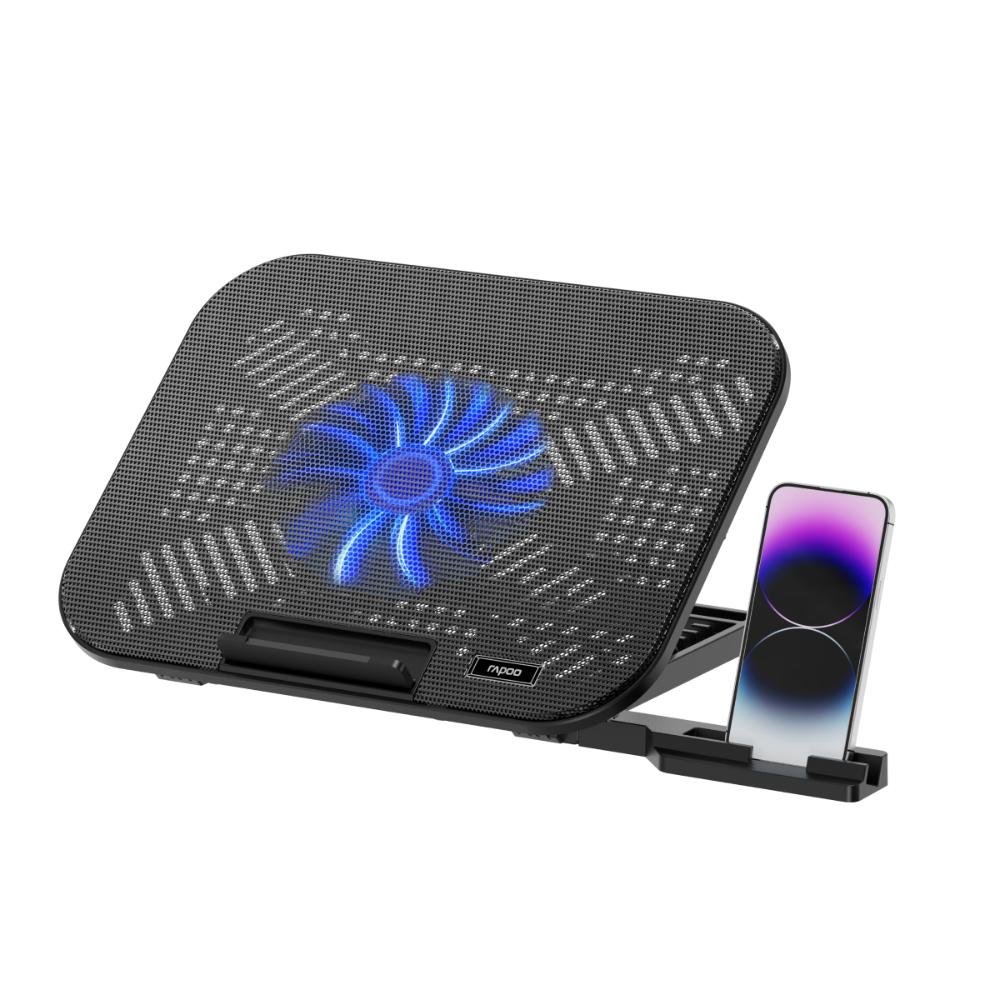 Rapoo CF100 Laptop Cooling Pad | 6 Adjustable Angles | 130mm Cooling Fan | Quiet Operation | Up to 14-Inch Laptops