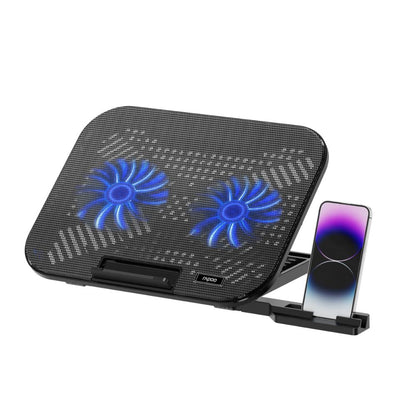 Rapoo CF200 Laptop Cooling Pad | Dual 100mm Cooling Fans | 6 Adjustable Angles | Quiet Operation | Up to 14-Inch Laptops