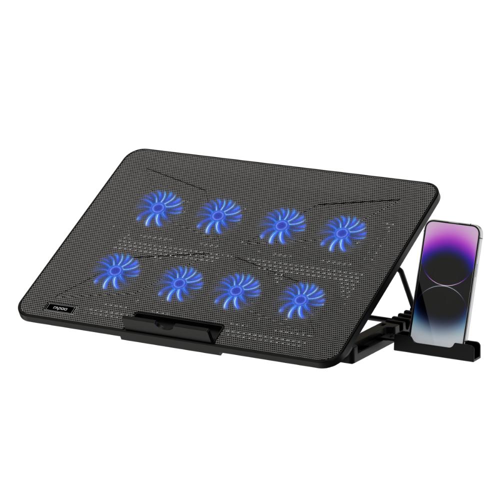 Rapoo CF300 Laptop Cooling Pad | 8 Cooling Fans | 7 Adjustable Angles | Up to 17-Inch Laptops
