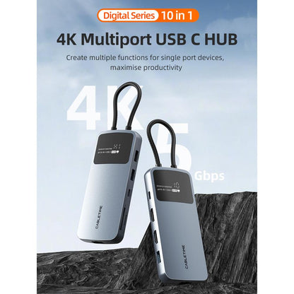 CABLETIME CB83G | 10-in-1 USB-C Dual HDMI Docking Station | 4K 30Hz HDMI, 1000Mbps LAN, 100W PD | MacBook, Dell, HP, Lenovo, Surface