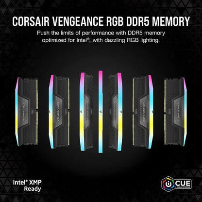 CORSAIR VENGEANCE® | RGB 64GB (2x32GB) DDR5 DRAM 6000MT/s CL30 | AMD EXPO & Intel XMP Memory Kit