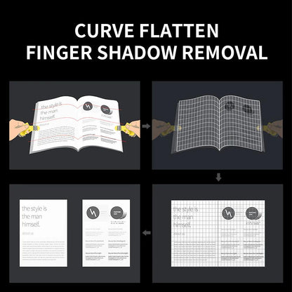 CZUR Aura | 14MP Book & Document Scanner | A3 Scanning | 2-Second Dual-Page Scan | Curve Flattening | 2" TFT Preview Screen | ABBYY OCR (180+ Languages) | Smart Lamp