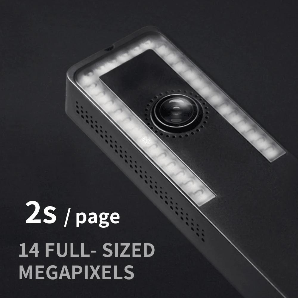 CZUR Aura | 14MP Book & Document Scanner | A3 Scanning | 2-Second Dual-Page Scan | Curve Flattening | 2" TFT Preview Screen | ABBYY OCR (180+ Languages) | Smart Lamp