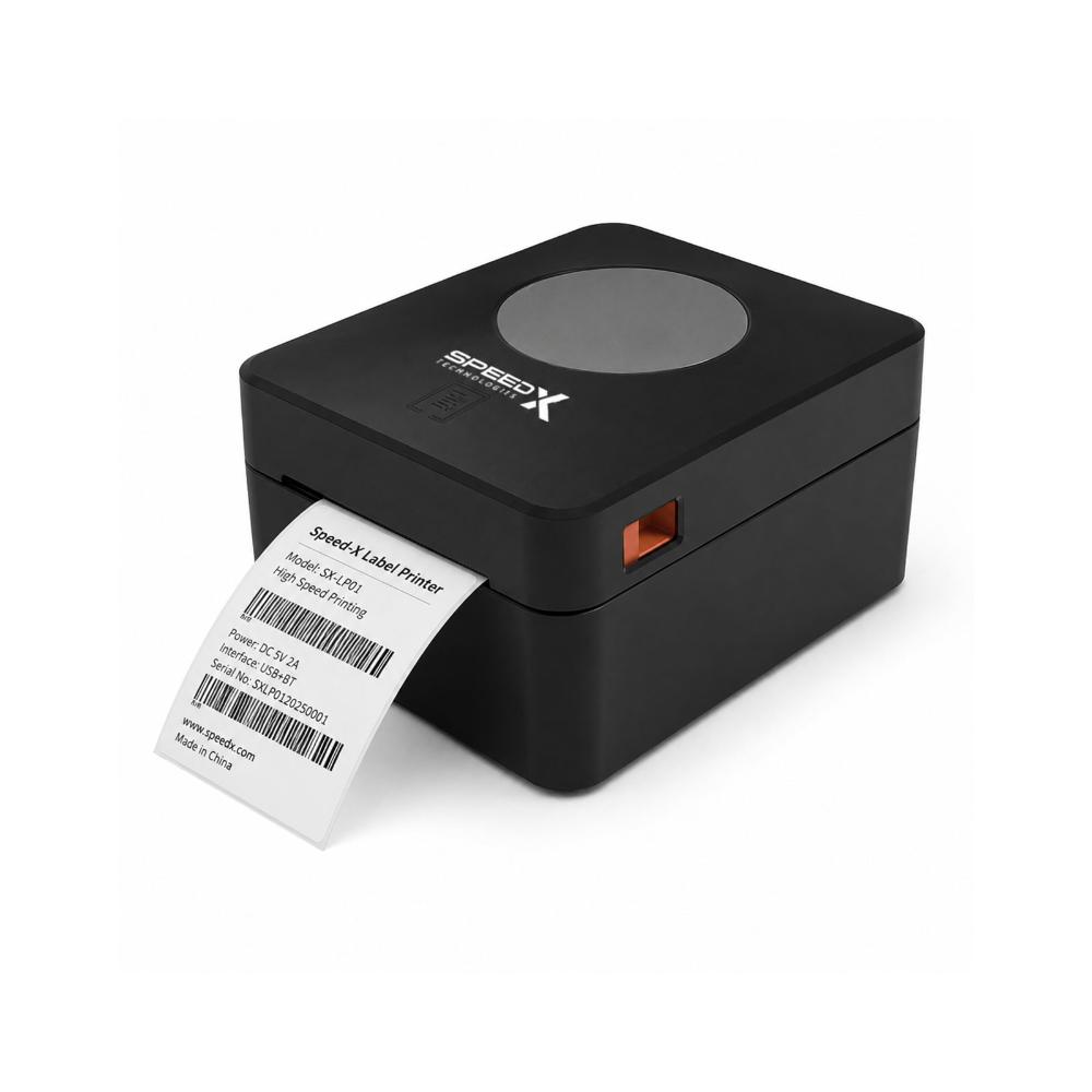 Speed-X SP-690UB 4-Inch Thermal Label Printer | USB + Bluetooth | 203 DPI | 160mm/s | 104mm Print Width | 1D & 2D Barcode Printing | QR Code & PDF417