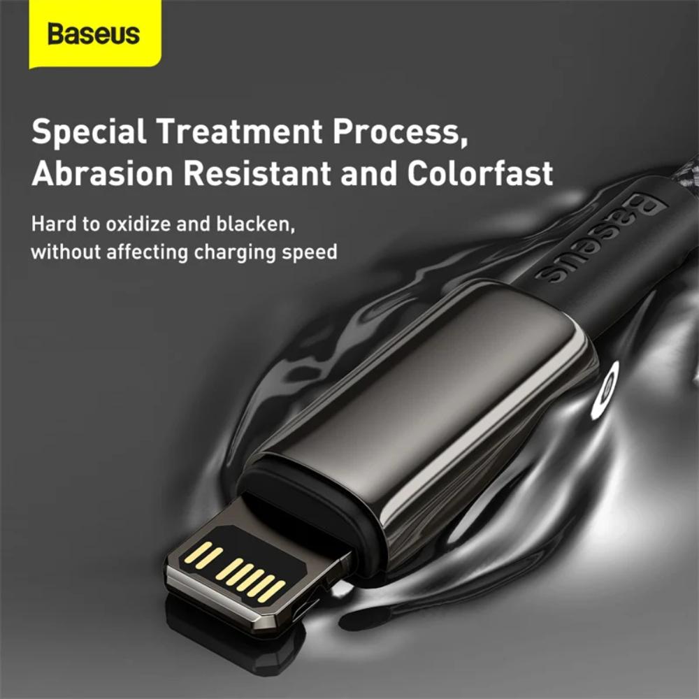 Baseus Tungsten Gold USB-C to Lightning Cable | PD 20W Fast Charging | Braided Nylon | 1m / 2m