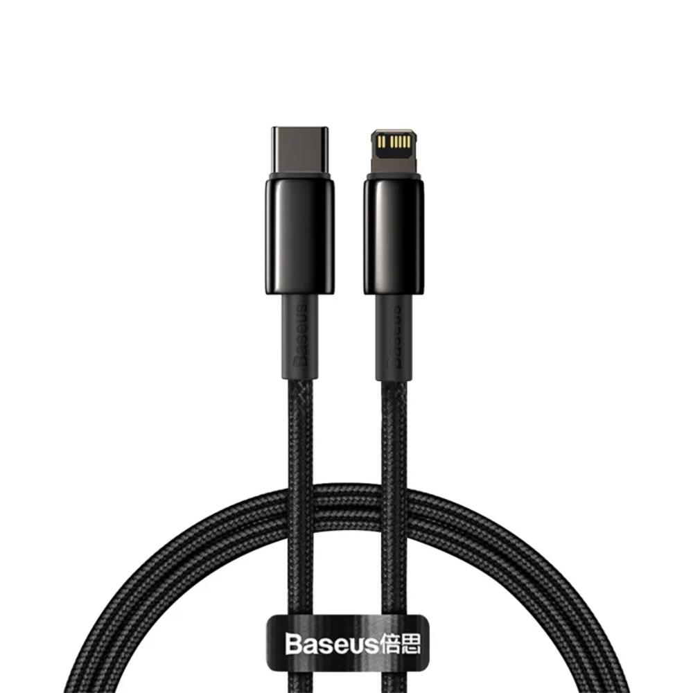 Baseus Tungsten Gold USB-C to Lightning Cable | PD 20W Fast Charging | Braided Nylon | 1m / 2m