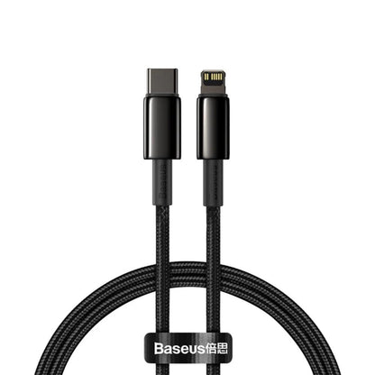 Baseus Tungsten Gold USB-C to Lightning Cable | PD 20W Fast Charging | Braided Nylon | 1m / 2m