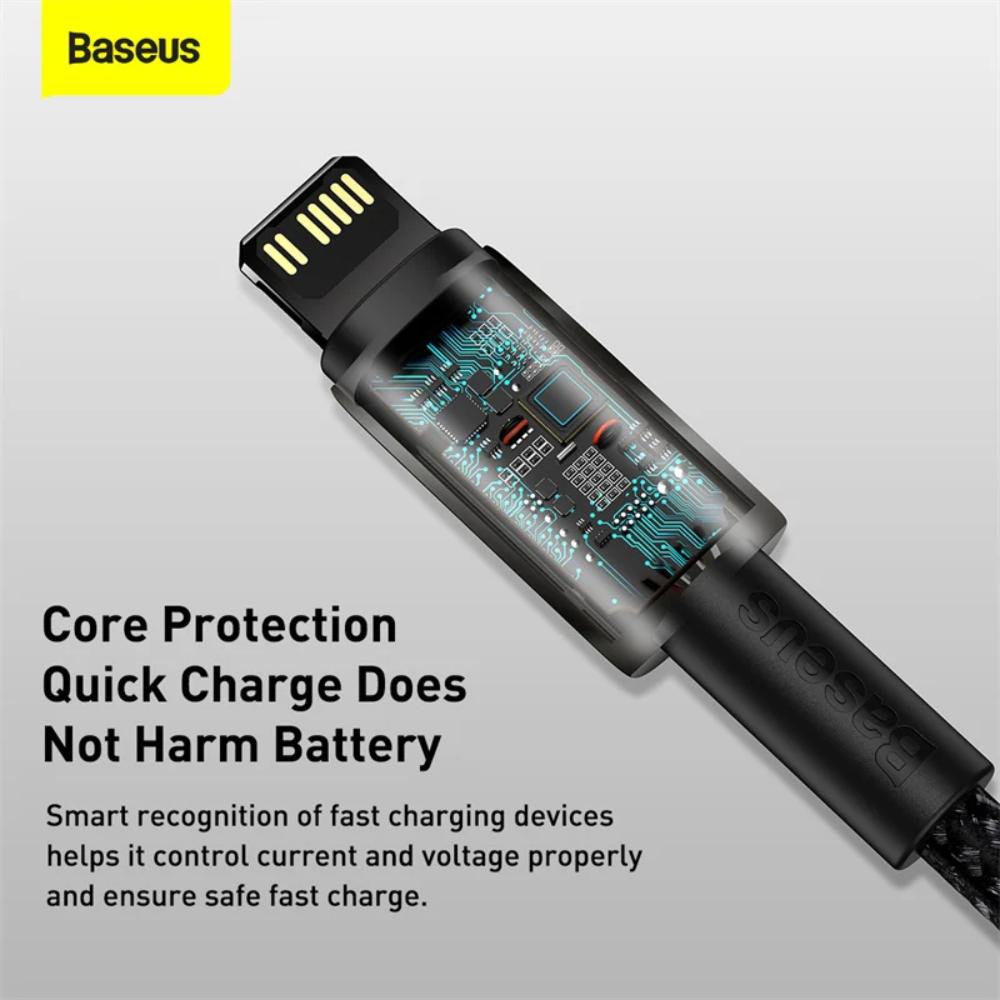 Baseus Tungsten Gold USB-C to Lightning Cable | PD 20W Fast Charging | Braided Nylon | 1m / 2m