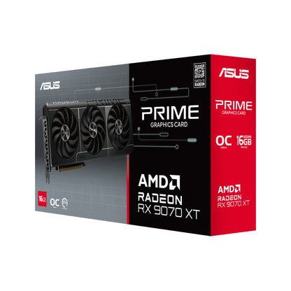 ASUS Prime Radeon RX 9070 XT O16G Graphics Card | AMD Radeon RX 9070 XT, 16GB GDDR6, PCIe 5.0, HDMI 2.1b, DisplayPort 2.1a, and Boost Clock up to 3030 MHz
