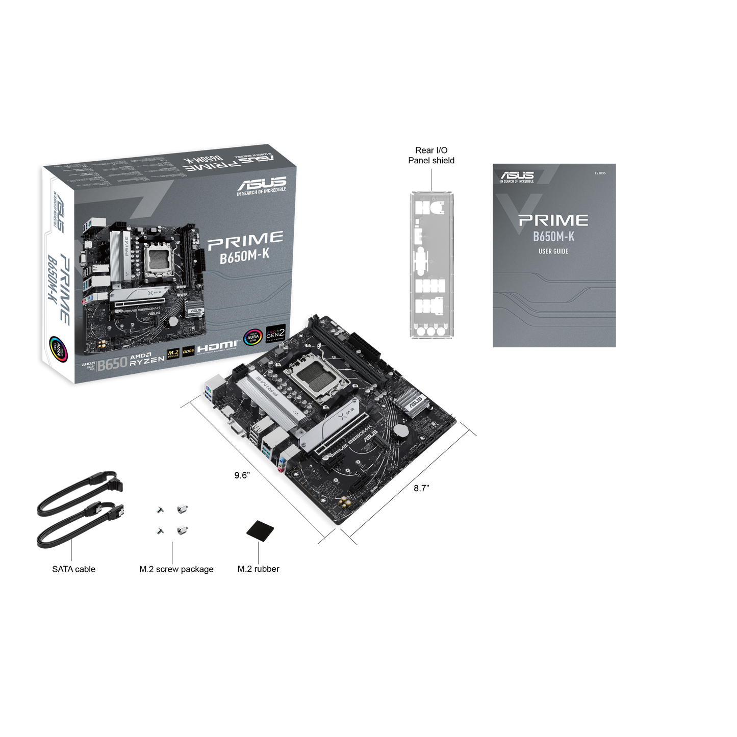 ASUS PRIME B650M-K | Micro-ATX Motherboard with DDR5, PCIe 5.0, & 2.5Gb Ethernet