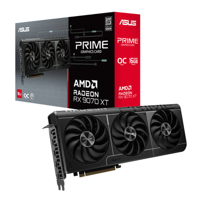 ASUS Prime Radeon RX 9070 XT O16G Graphics Card | AMD Radeon RX 9070 XT, 16GB GDDR6, PCIe 5.0, HDMI 2.1b, DisplayPort 2.1a, and Boost Clock up to 3030 MHz