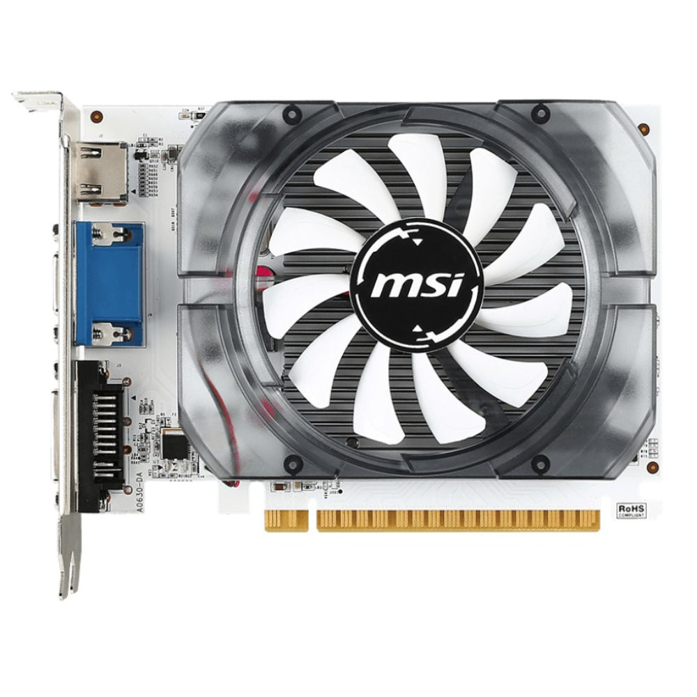 MSI GeForce GT N730 4GD3 V2 | NVIDIA GeForce GT 730 GPU | 4GB GDDR3 | 128-bit Memory Interface | PCIe 2.0 | HDMI + DVI-I + D-Sub | Low-Profile Design | For Entry-Level Gaming, Multimedia, and Display Expansion