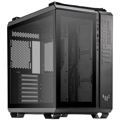 ASUS TUF GAMING GT502 | Mid Tower Case | Dual-Chamber Design | Tempered Glass Panels | Extensive Cooling Support | Military-Grade Style