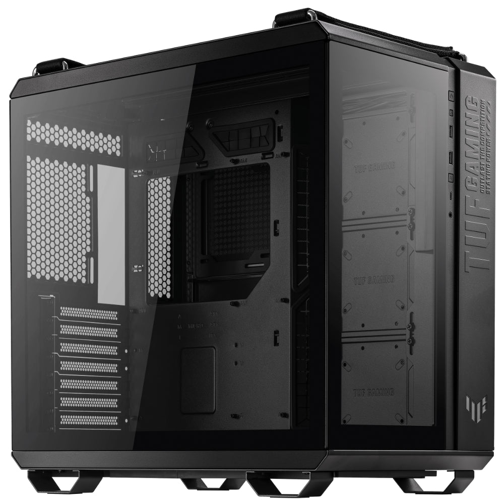 ASUS TUF GAMING GT502 | Mid Tower Case | Dual-Chamber Design | Tempered Glass Panels | Extensive Cooling Support | Military-Grade Style
