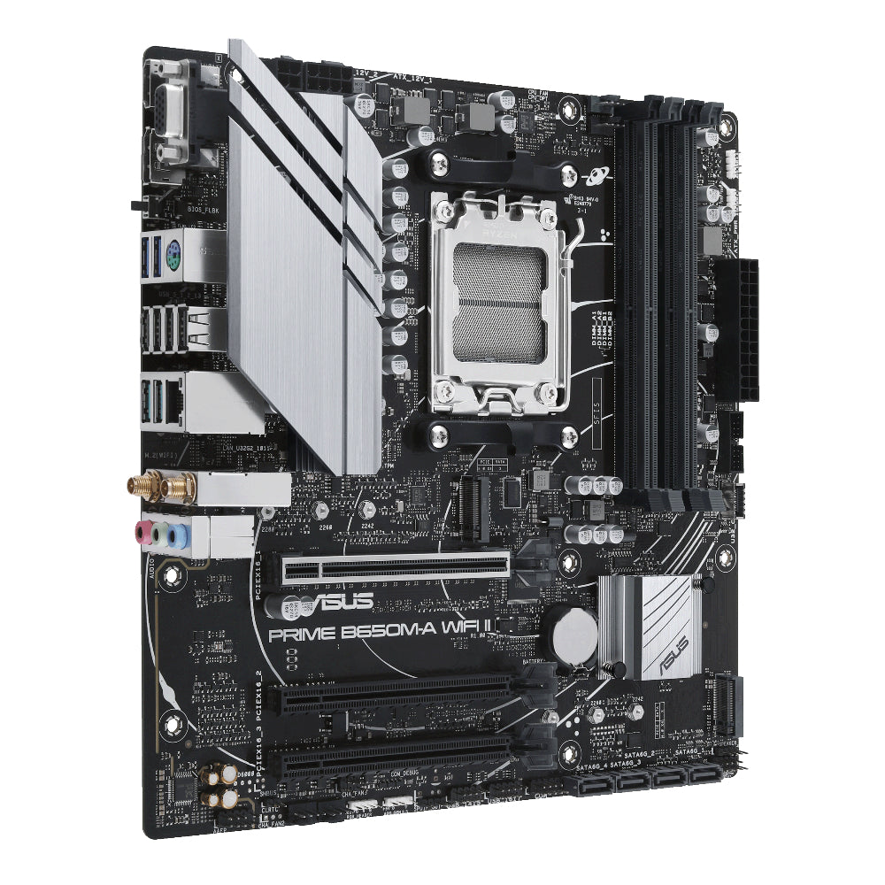 ASUS PRIME B650M-A WIFI II | AMD AM5 Micro-ATX Motherboard | DDR5 Support | PCIe 5.0 | Wi-Fi 6 | 2.5Gb Ethernet