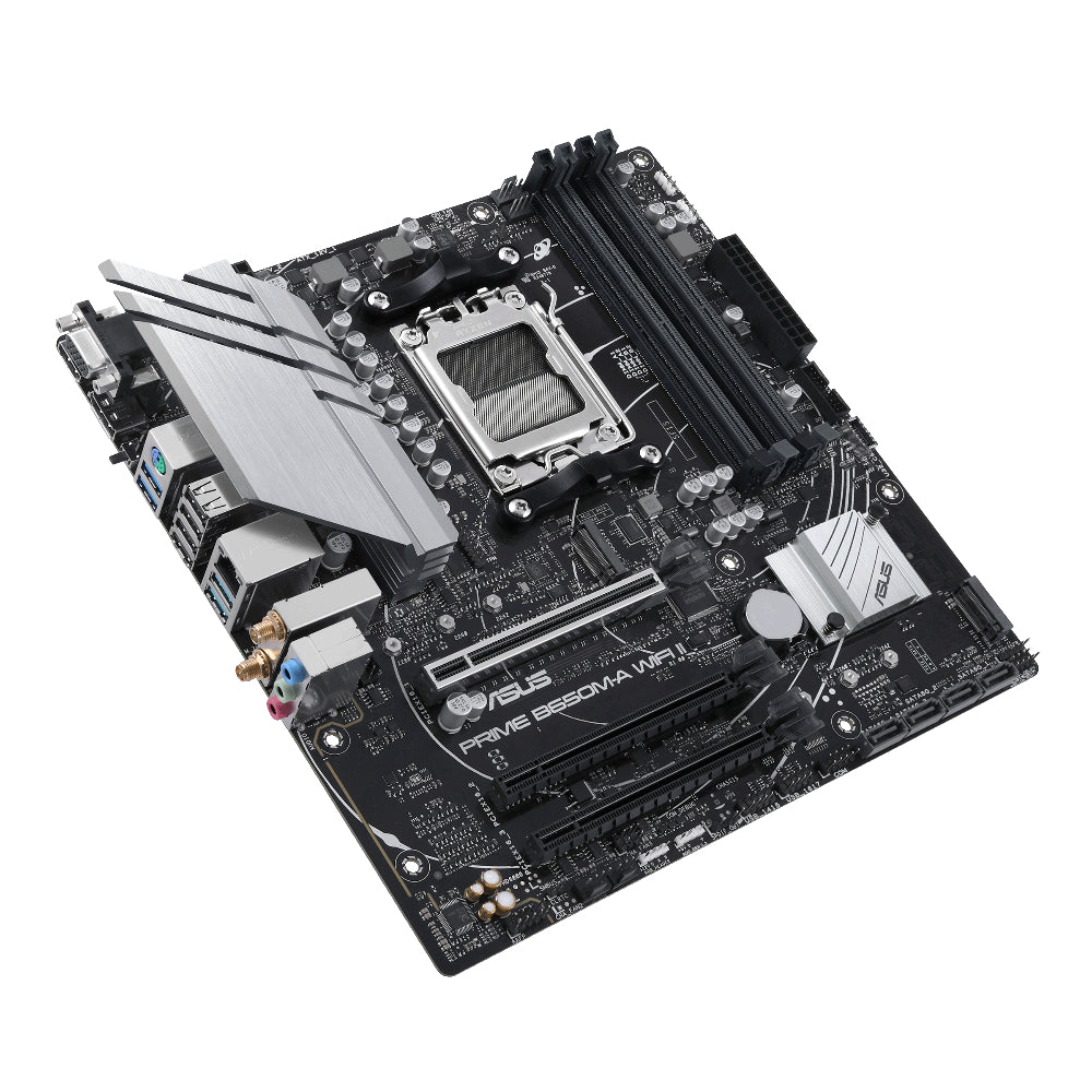 ASUS PRIME B650M-A WIFI II | AMD AM5 Micro-ATX Motherboard | DDR5 Support | PCIe 5.0 | Wi-Fi 6 | 2.5Gb Ethernet