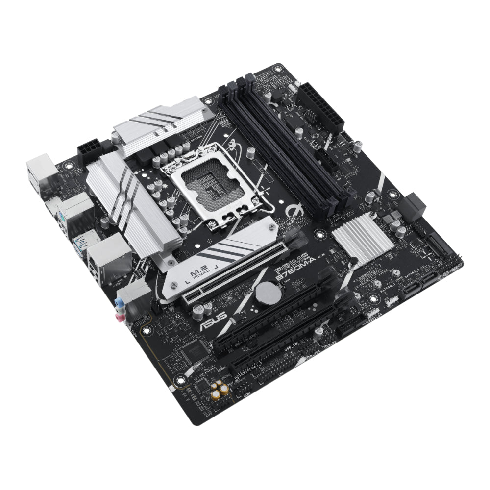 ASUS PRIME B760M-A mATX Motherboard with Intel B760 Chipset, LGA 1700 Socket, DDR5 Support, Dual M.2, Wi-Fi Ready, and Aura Sync RGB