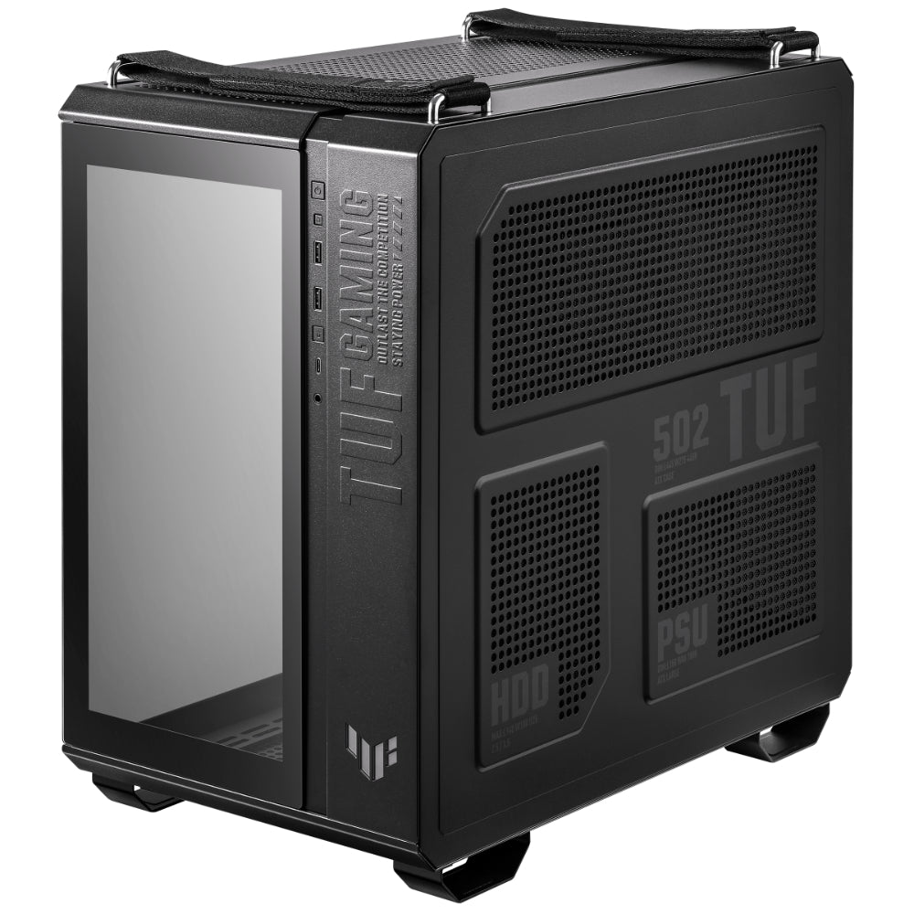 ASUS TUF GAMING GT502 | Mid Tower Case | Dual-Chamber Design | Tempered Glass Panels | Extensive Cooling Support | Military-Grade Style