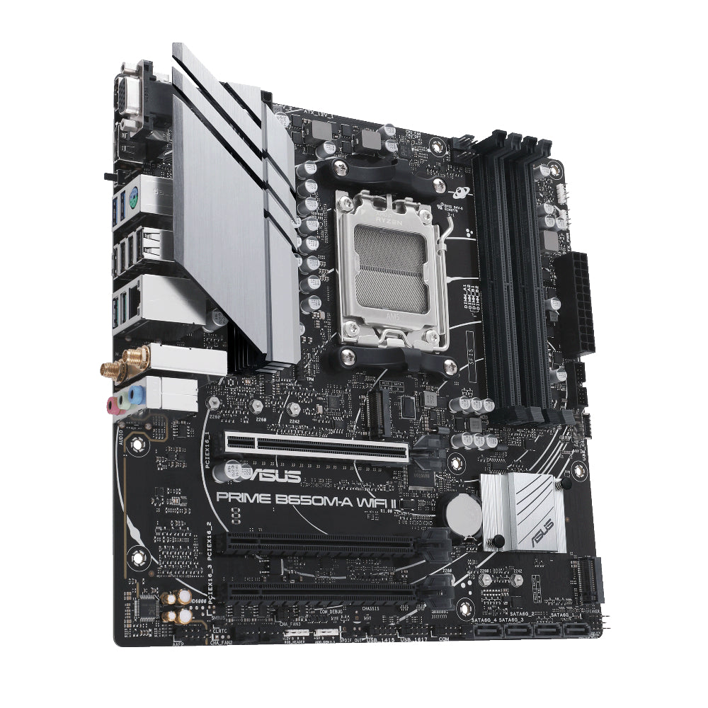 ASUS PRIME B650M-A WIFI II | AMD AM5 Micro-ATX Motherboard | DDR5 Support | PCIe 5.0 | Wi-Fi 6 | 2.5Gb Ethernet
