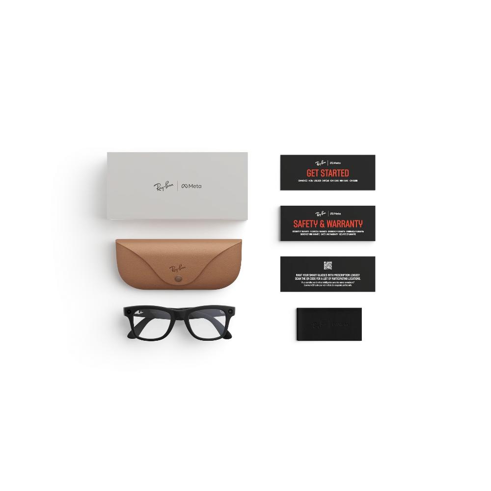 Ray-Ban Meta Wayfarer Gen 2 | Matte Black | Clear Blue-Violet Light Filter | 12MP Camera | 8-Hour Battery | Meta AI