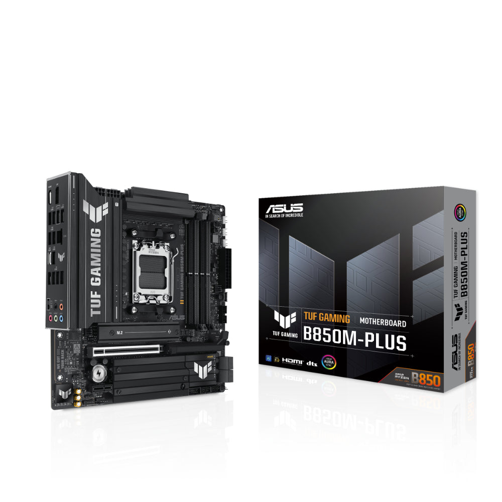 ASUS TUF GAMING B850M-PLUS Micro-ATX Motherboard | AMD B850 Chipset, AM5 Socket, DDR5 Support, PCIe 5.0 M.2, Realtek 2.5Gb Ethernet, USB 3.2 Gen 2, and Aura Sync RGB