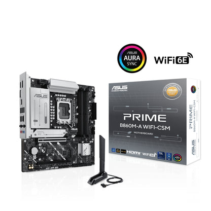 ASUS PRIME B860M-A WIFI-CSM | Micro-ATX Motherboard Ultimate DDR5 | Wi-Fi 6E PCIe 5.0 for AI | Gaming Creative Power