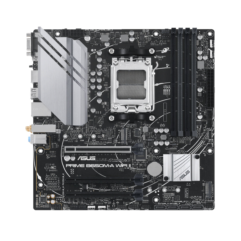 ASUS PRIME B650M-A WIFI II | AMD AM5 Micro-ATX Motherboard | DDR5 Support | PCIe 5.0 | Wi-Fi 6 | 2.5Gb Ethernet