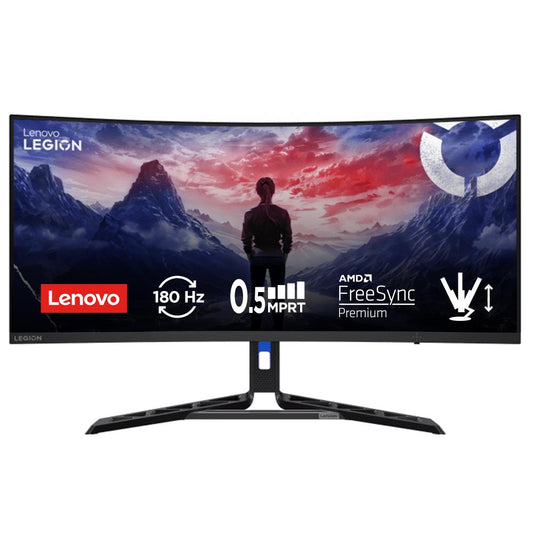 Lenovo Legion R34w-30 34" WQHD UltraWide Gaming Monitor | 180Hz | 0.5ms MPRT | 1500R Curved | 99% sRGB | 3W Speakers