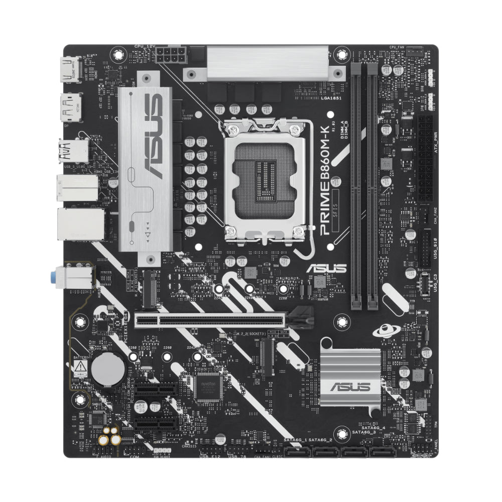 ASUS PRIME B860M-K-CSM D5 | Intel® B860 Micro-ATX Motherboard | LGA 1851 | DDR5 Support | PCIe 5.0 | Wi-Fi 7 | Business-Class Reliability