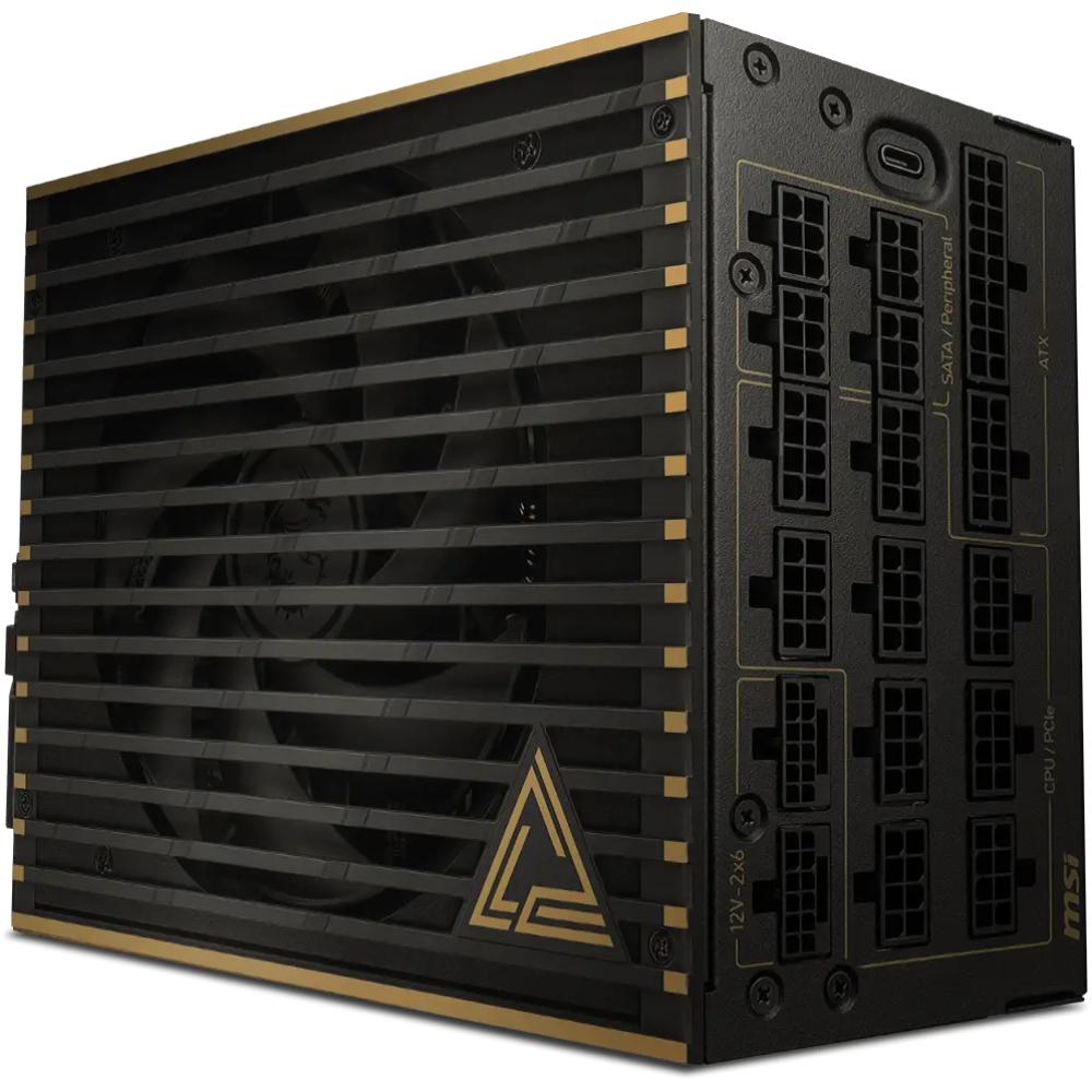 MSI MEG Ai1600T PCIE5 1600W Power Supply | Titanium | PCIe 5.1 | ATX 3.1 | Dual 12V-2x6 | 100% Japanese 105°C Capacitors