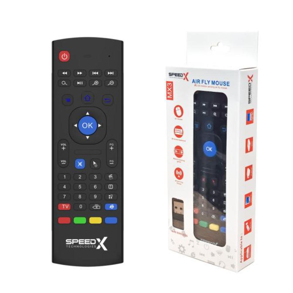 Speed-X Air Mouse MX3 | 2.4GHz Wireless Remote with QWERTY Keyboard for Android & Smart TV