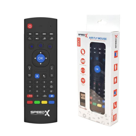 Speed-X Air Mouse MX3 | 2.4GHz Wireless Remote with QWERTY Keyboard for Android & Smart TV