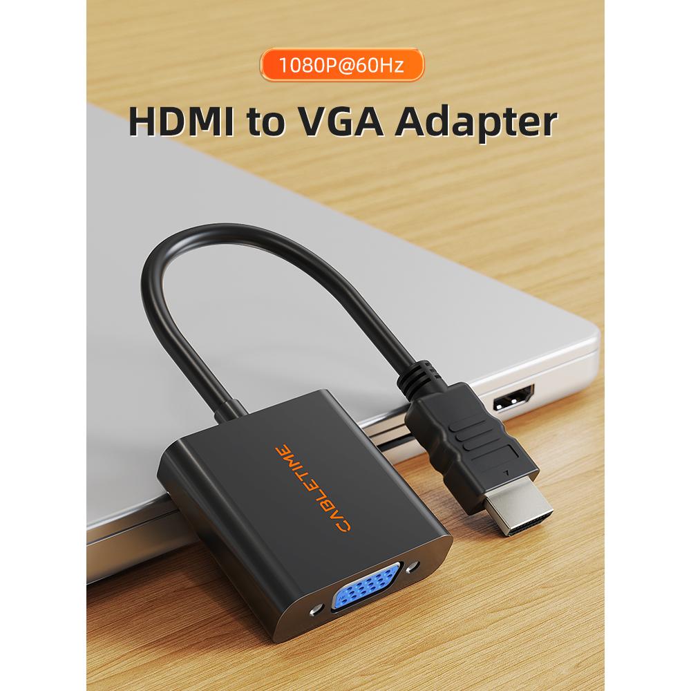 CABLETIME CP52B HDMI to VGA Adapter | 1080p Full HD | HDMI Male to VGA Female Converter