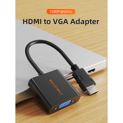 CABLETIME CP52B HDMI to VGA Adapter | 1080p Full HD | HDMI Male to VGA Female Converter