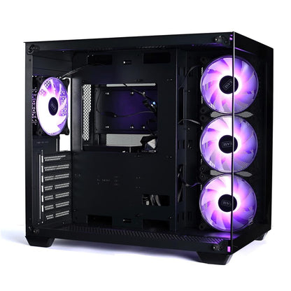 EASE EC124B Tempered Glass Gaming Case | Panoramic View & High-Performance Cooling