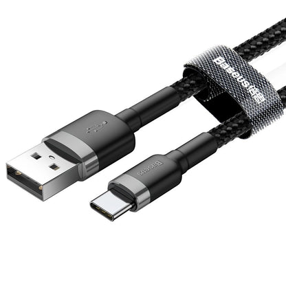 Baseus Cafule Series | MicroUSB Cable | 2A Fast Charging | 480Mbps Data Sync | Reinforced Nylon Braided | Aluminum Alloy Connectors | 2 Meter | Grey / Black | Model CAMKLF-CG1 | For MicroUSB Phones, Tablets, Accessories