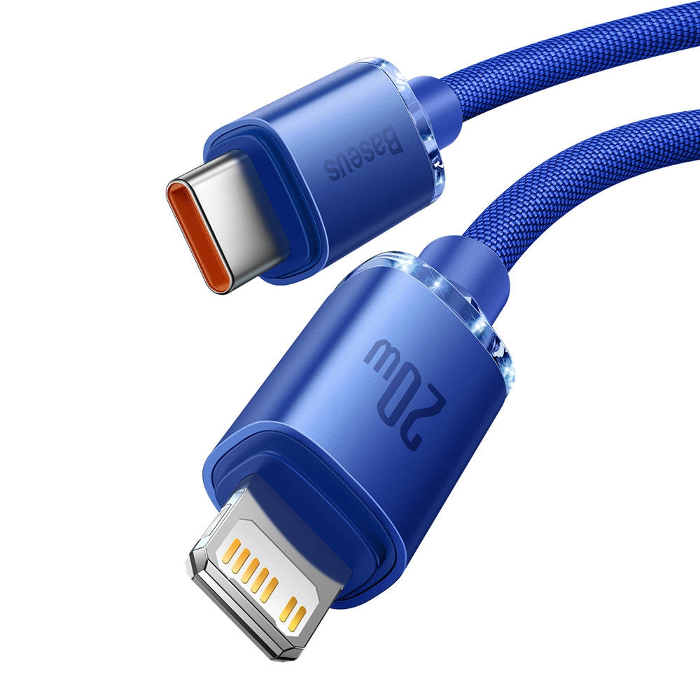 Baseus CAJY000203 | USB-C to Lightning Cable | 20W PD Fast Charging | 480Mbps Data | E-Marker Chip | Reinforced Connectors | 1.2 Meter | Blue | For iPhone, iPad, AirPods
