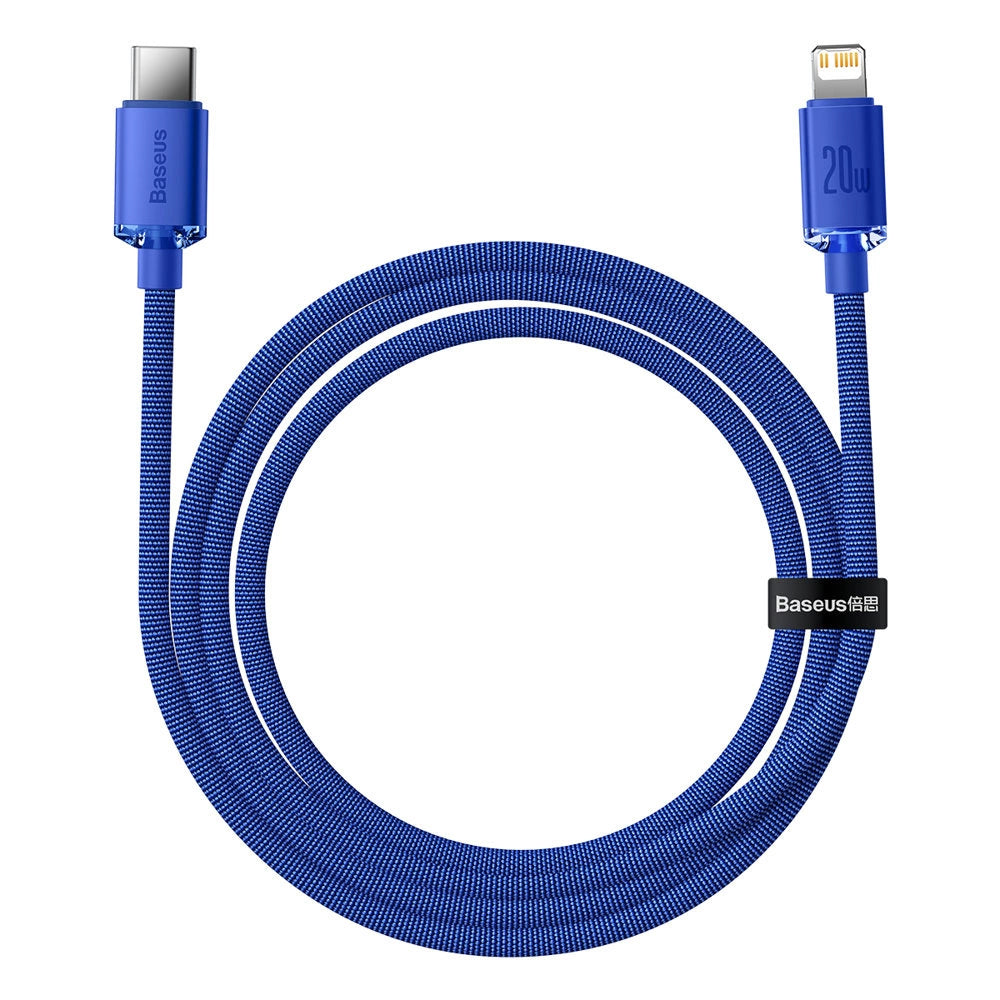 Baseus CAJY000203 | USB-C to Lightning Cable | 20W PD Fast Charging | 480Mbps Data | E-Marker Chip | Reinforced Connectors | 1.2 Meter | Blue | For iPhone, iPad, AirPods
