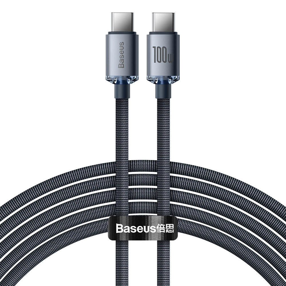 Baseus CAJY000701 | USB-C to USB-C Cable | 100W PD Fast Charging | 5A Current | 480Mbps Data | E-Marker Chip | 2 Meter | Black | For Laptops, Tablets, USB-C Phones, Power Banks