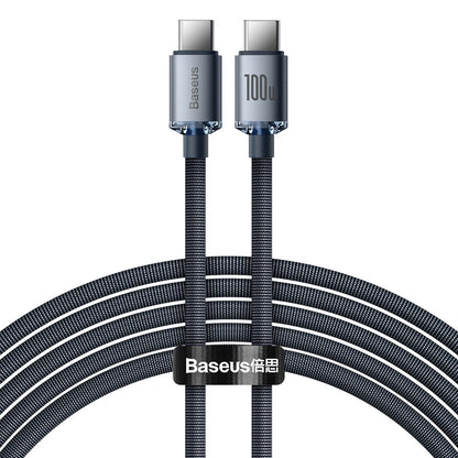 Baseus CAJY000701 | USB-C to USB-C Cable | 100W PD Fast Charging | 5A Current | 480Mbps Data | E-Marker Chip | 2 Meter | Black | For Laptops, Tablets, USB-C Phones, Power Banks