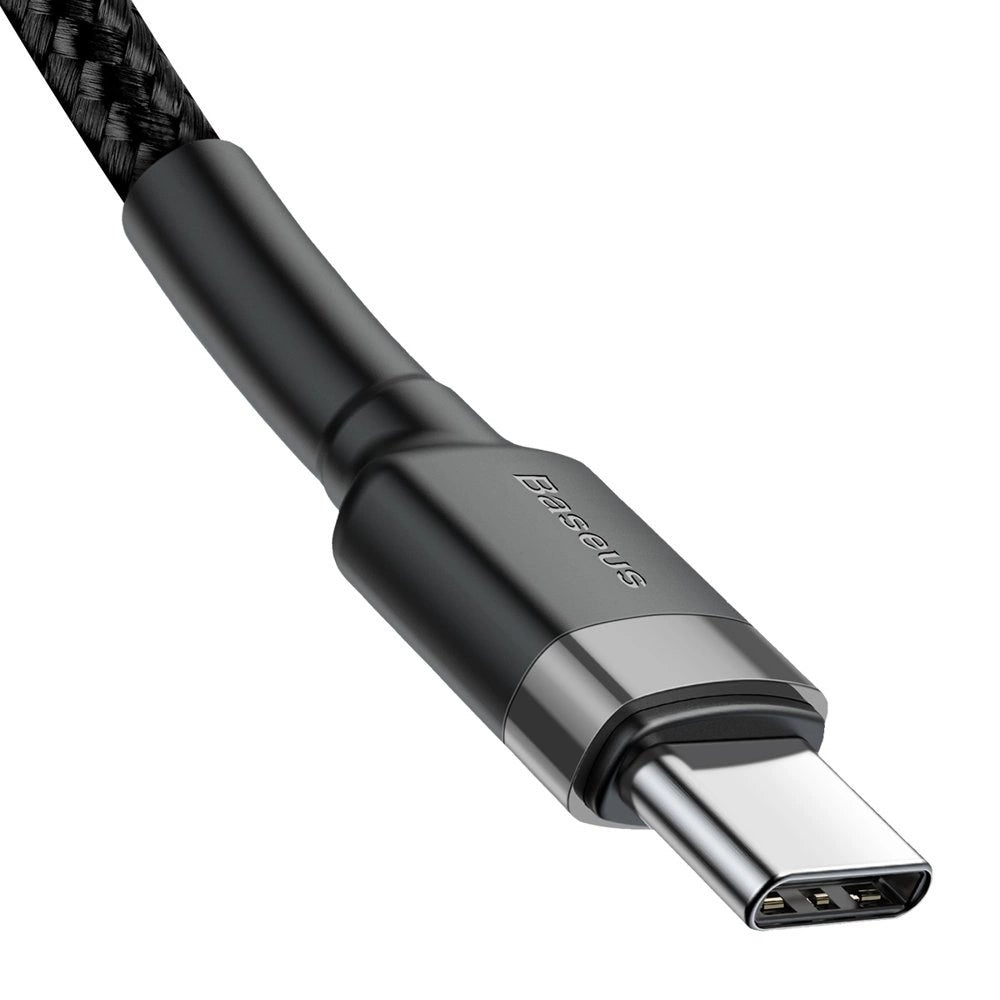Baseus CATKLF-GG1 | USB-C to USB-C Cable | 60W PD + QC Fast Charging | 480Mbps Data | 3A Current | 1 Meter / 2 Meter | Black & Gray | For MacBook, Surface, Dell XPS, USB-C Phones & Tablets