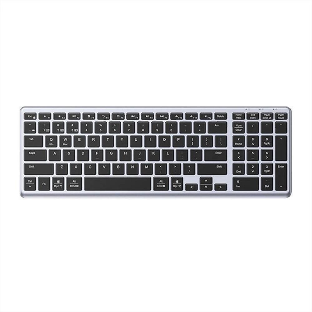 UGREEN KU005 | Ultra Slim Wireless Keyboard 15258 | 2.4G + Bluetooth | 99 Keys | Rechargeable | Silver/Black