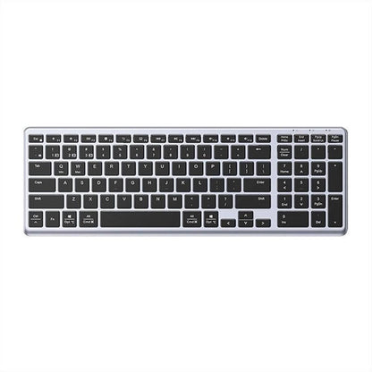 UGREEN KU005 | Ultra Slim Wireless Keyboard 15258 | 2.4G + Bluetooth | 99 Keys | Rechargeable | Silver/Black