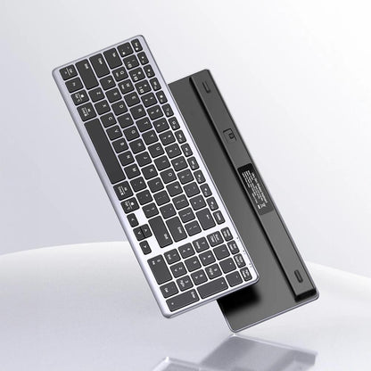 UGREEN KU005 | Ultra Slim Wireless Keyboard 15258 | 2.4G + Bluetooth | 99 Keys | Rechargeable | Silver/Black