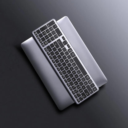 UGREEN KU005 | Ultra Slim Wireless Keyboard 15258 | 2.4G + Bluetooth | 99 Keys | Rechargeable | Silver/Black