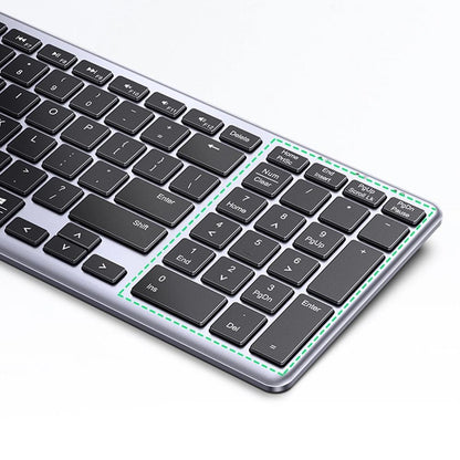 UGREEN KU005 | Ultra Slim Wireless Keyboard 15258 | 2.4G + Bluetooth | 99 Keys | Rechargeable | Silver/Black