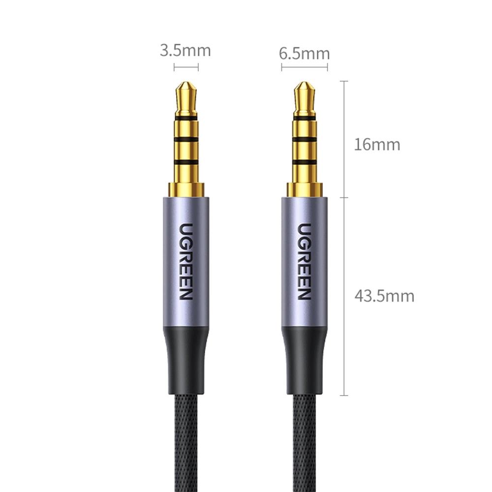 UGREEN AV183 20782 | 3.5mm Male to 3.5mm Male AUX Audio Cable | 2 Meter | Grey