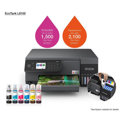 Epson EcoTank L8100 | 6-Colour High-Volume Photo Printer with ID Card & CD/DVD Printing